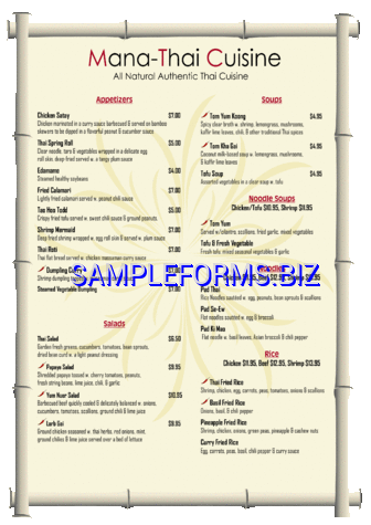 Restaurant Menu Template 1 pdf free